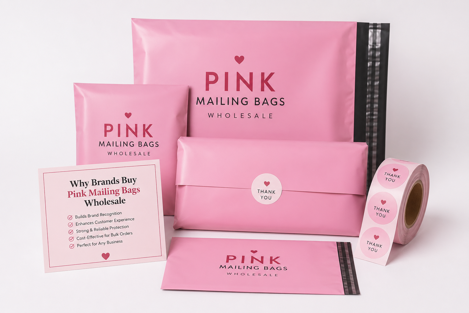 Buy Pink Mailing Bags Wholesale: Pricing, Specs & MOQ