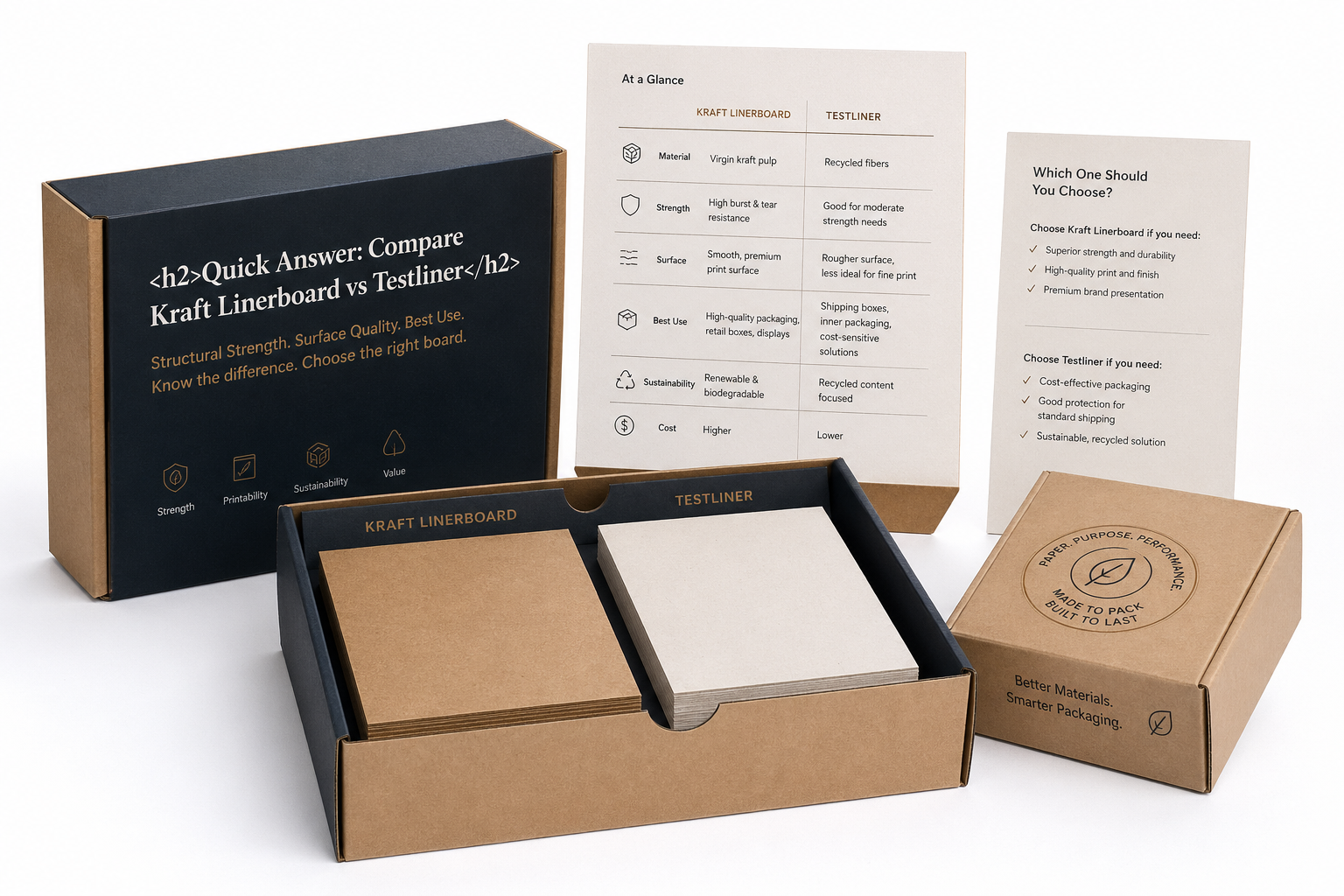 Compare Kraft Linerboard vs Testliner: Best Uses & Cost