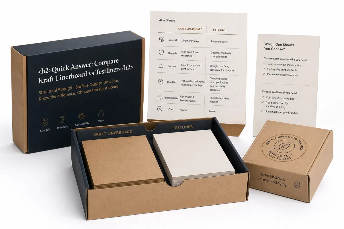 Compare Kraft Linerboard vs Testliner Uses Cost