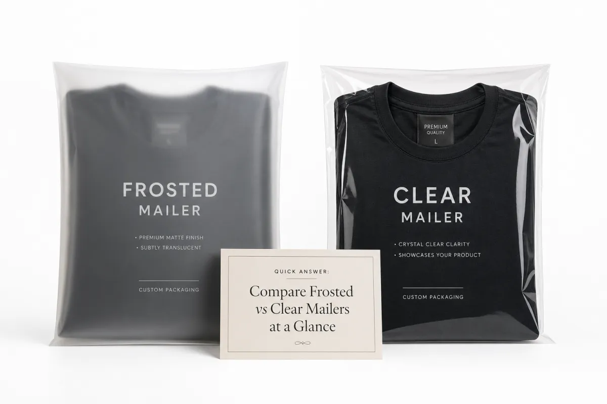 Compare Frosted vs Clear Mailers Choice for Brands