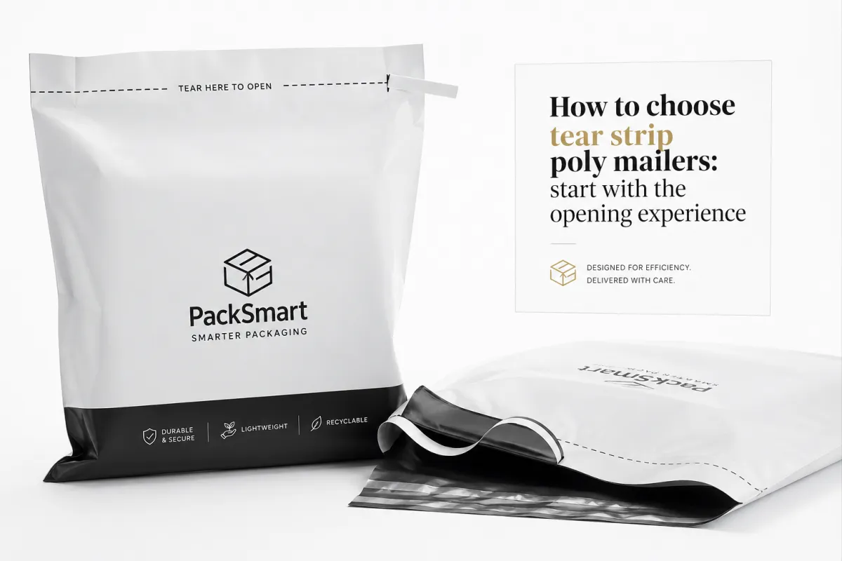 How to choose tear strip poly mailers: start with the opening experience - CustomLogoThing packaging example