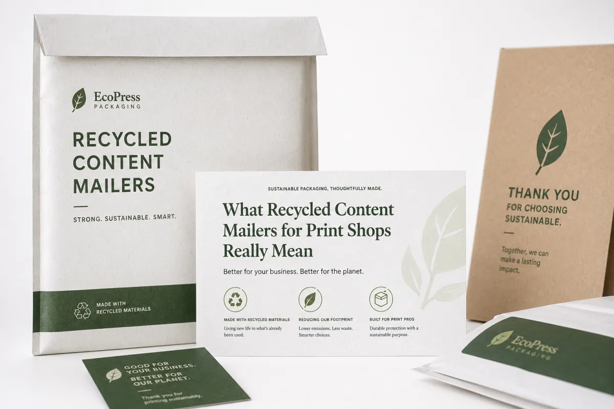 Recycled Content Mailers for Print Shops