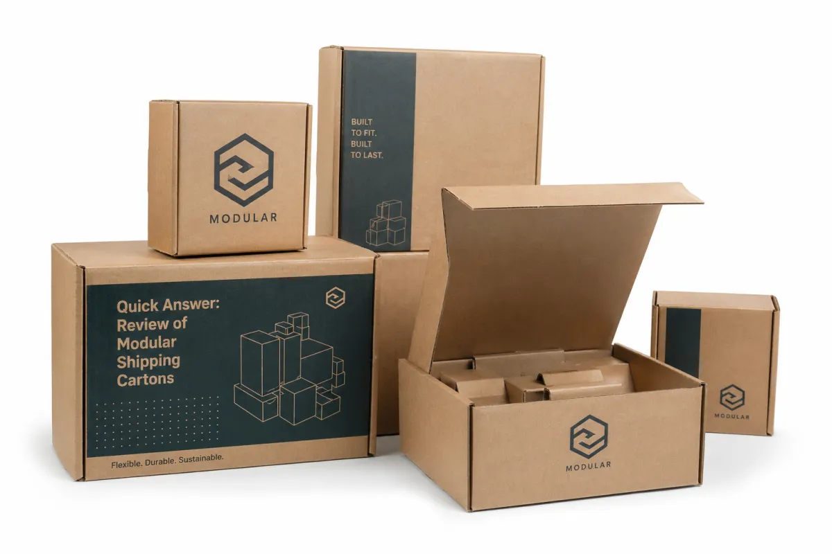 Of Modular Shipping Cartons: Dieline, Finish, Proof, and