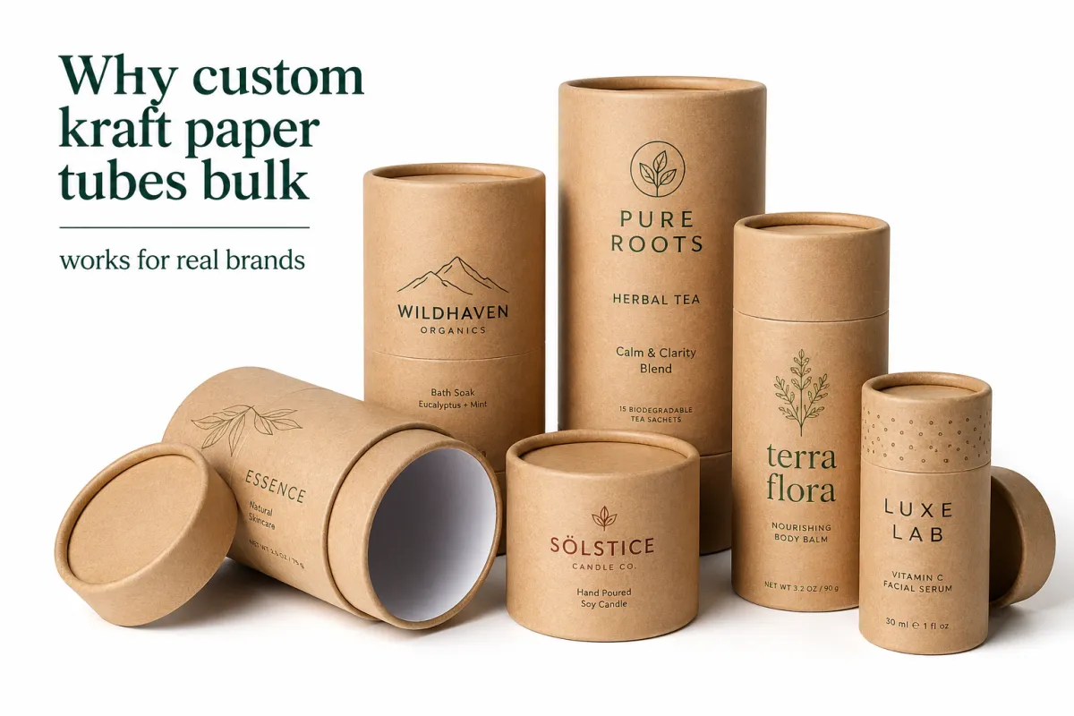 Custom Kraft Paper Tubes Bulk: Board, Finish, Dieline, and