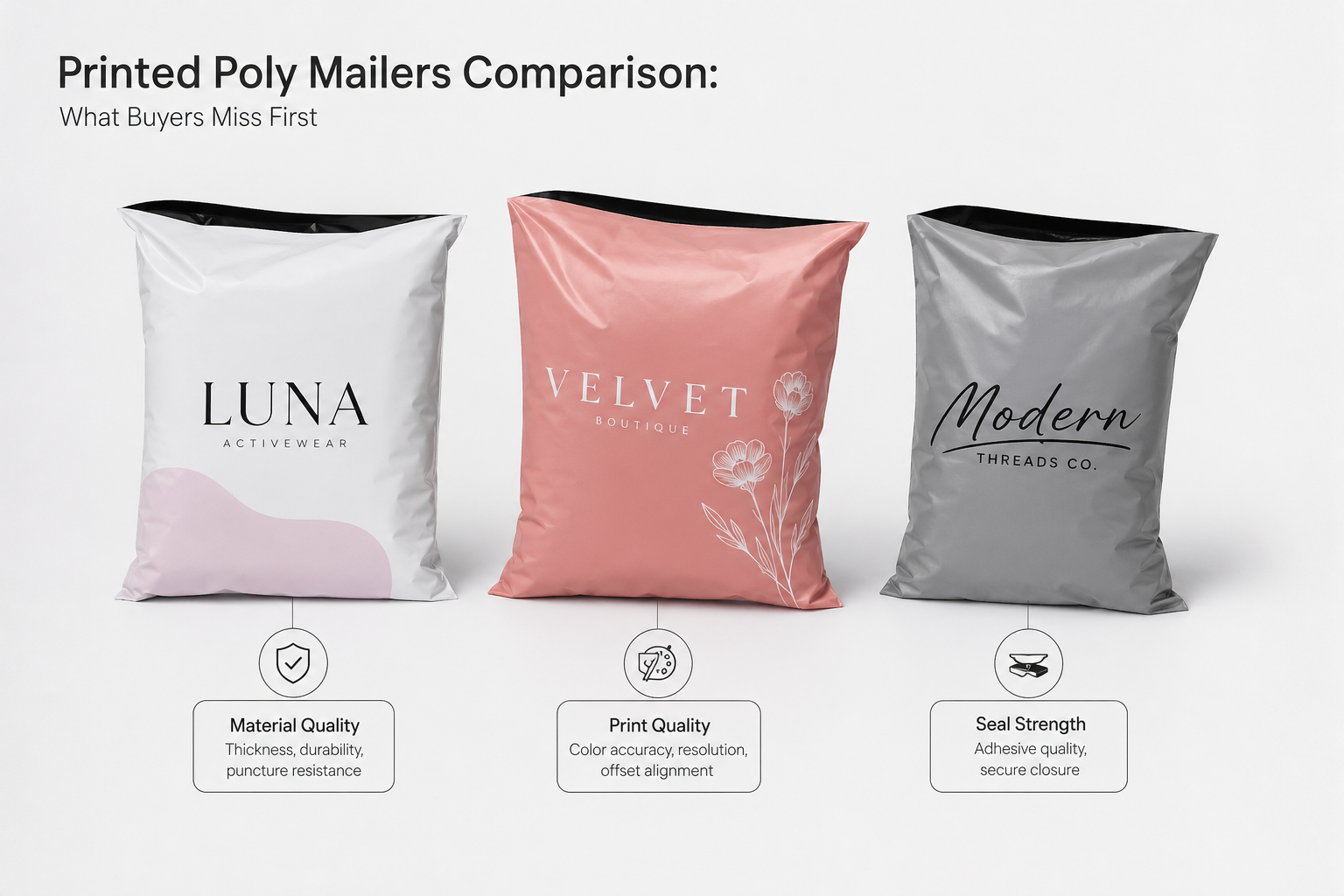 Printed Poly Mailers Comparison: Materials, Cost, Quality