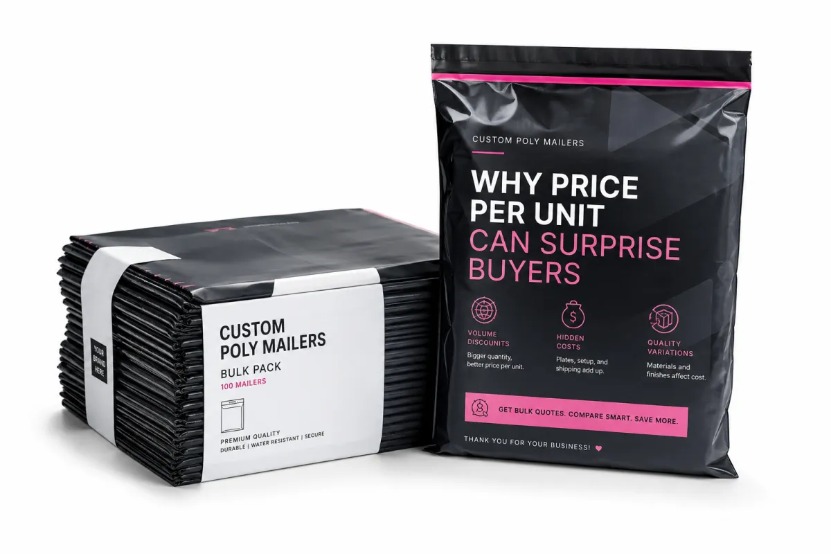 Price per Unit Custom Poly Mailers Bulk Pricing