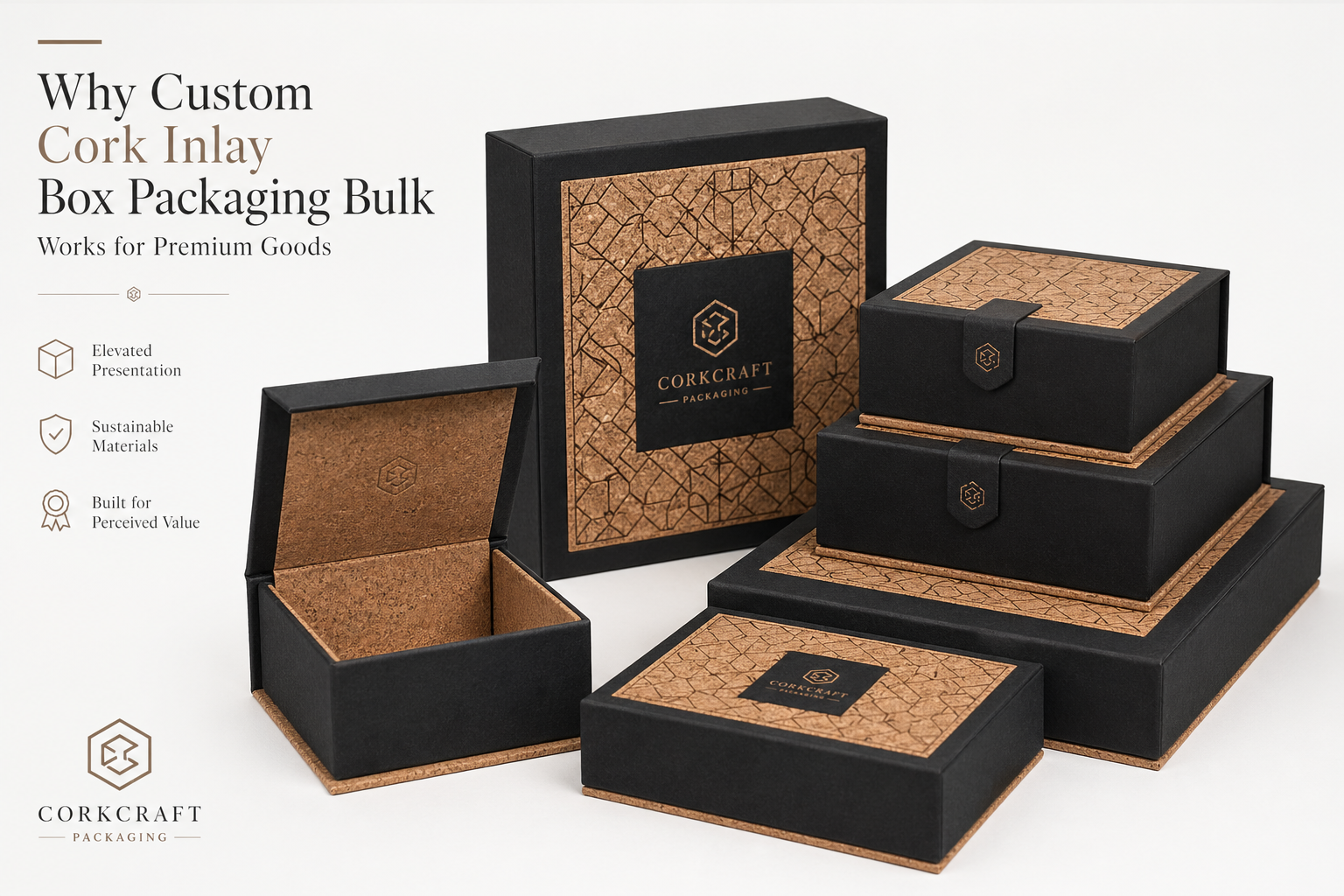 Custom Cork Inlay Box Packaging Bulk: Specs & Pricing