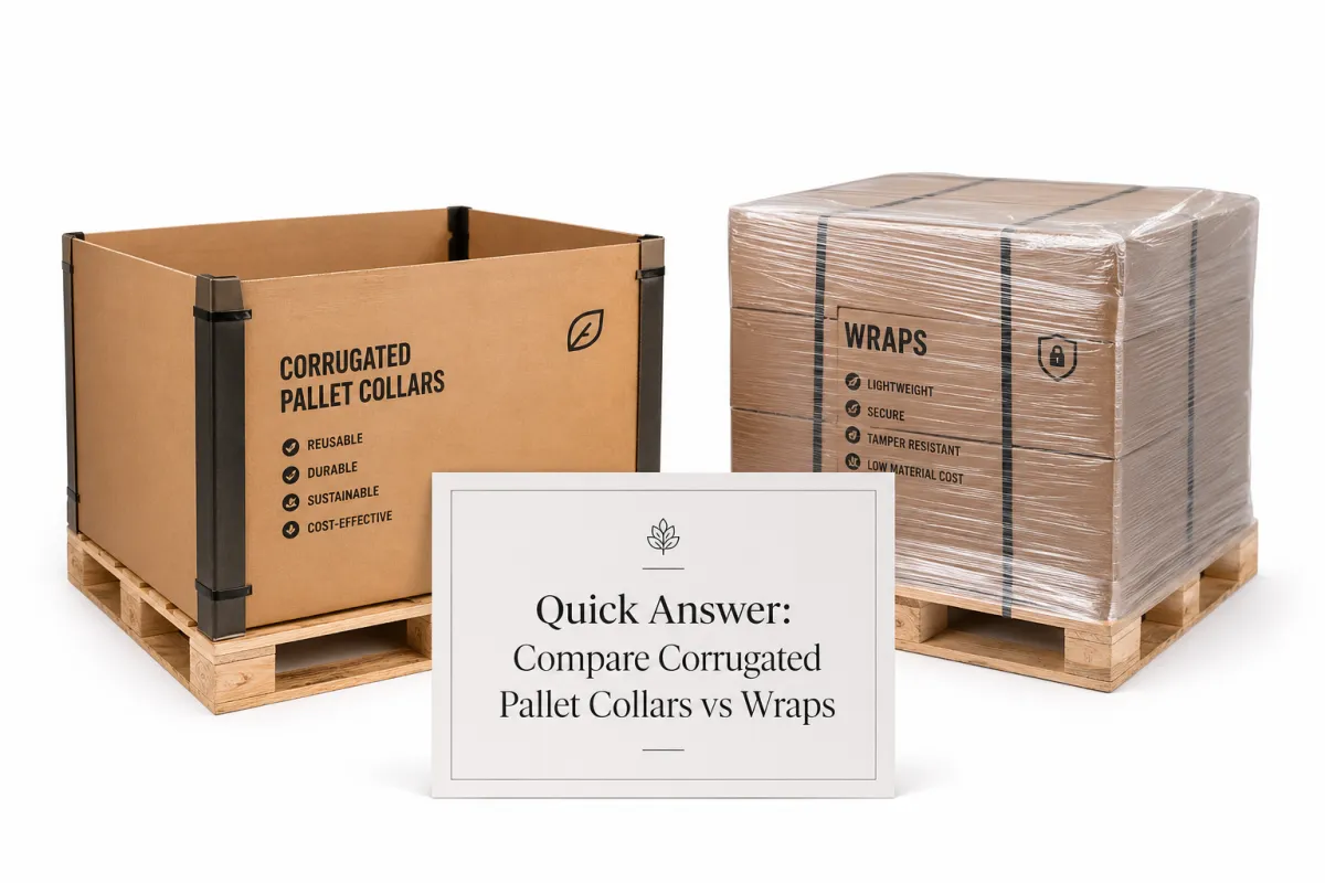Compare Corrugated Pallet Collars vs Wraps: Which Wins