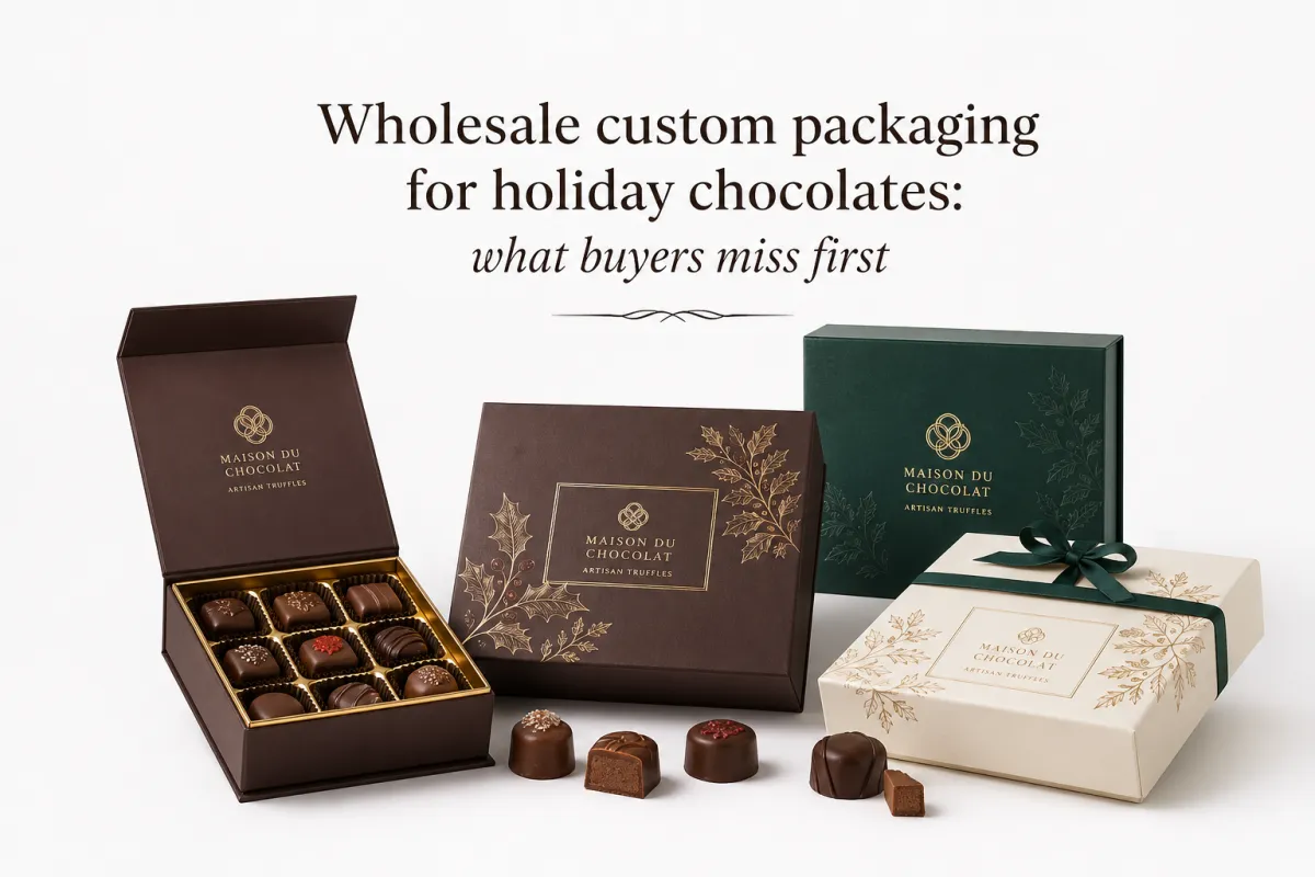 Wholesale custom packaging for holiday chocolates: what buyers miss first - CustomLogoThing packaging example