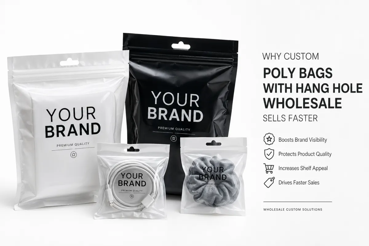 Custom Poly Bags with Hang Hole Wholesale: Buying