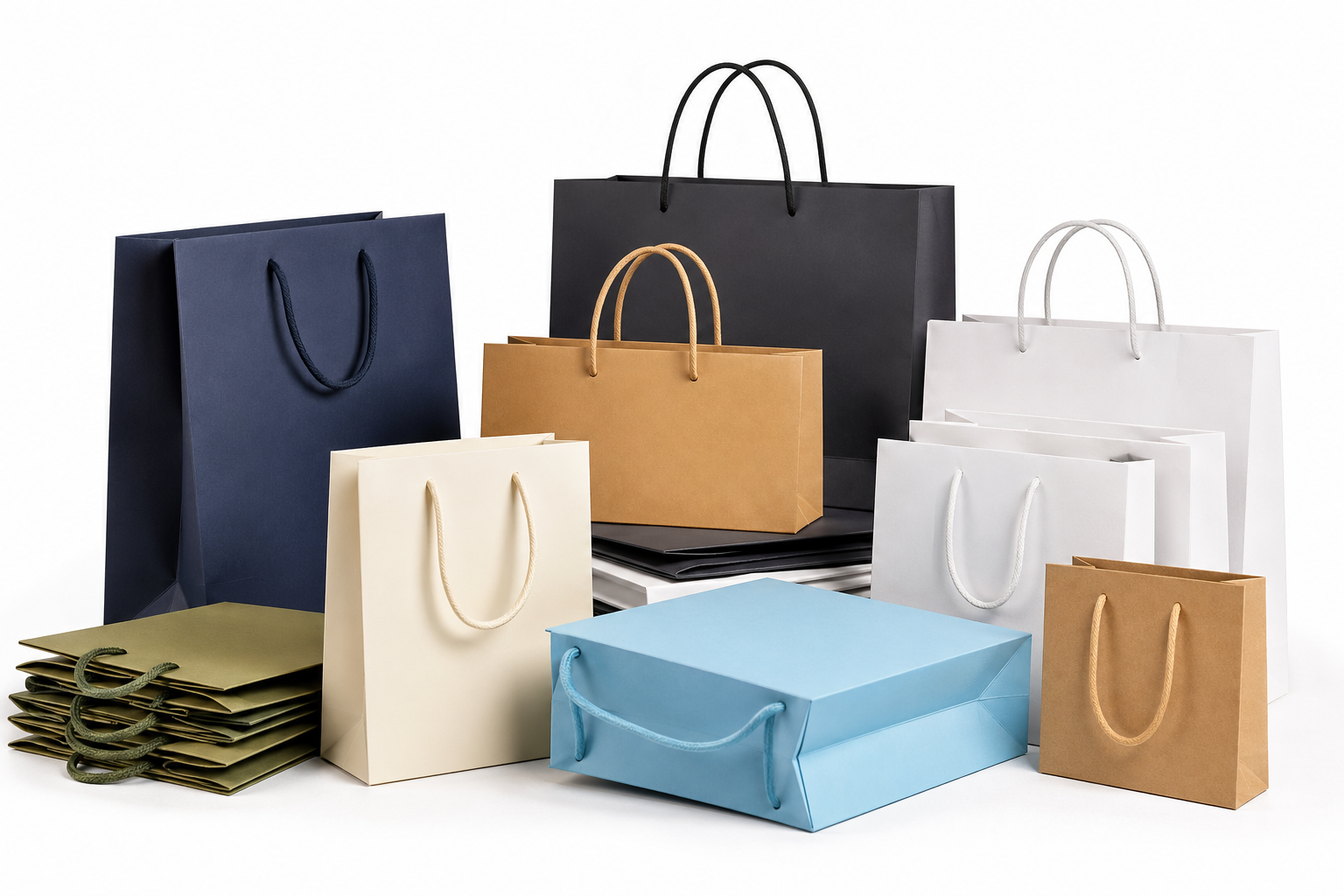 Custom Paper Bags with Handles Bulk: Specs, Pricing, MOQ