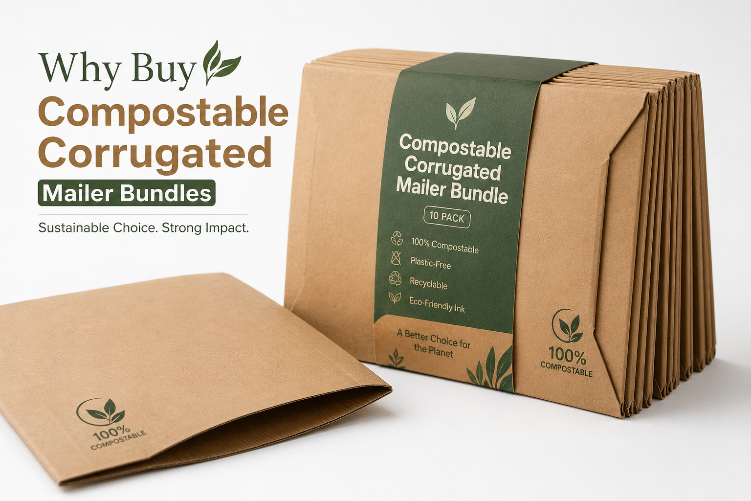 Buy Compostable Corrugated Mailer Bundles for Shipping