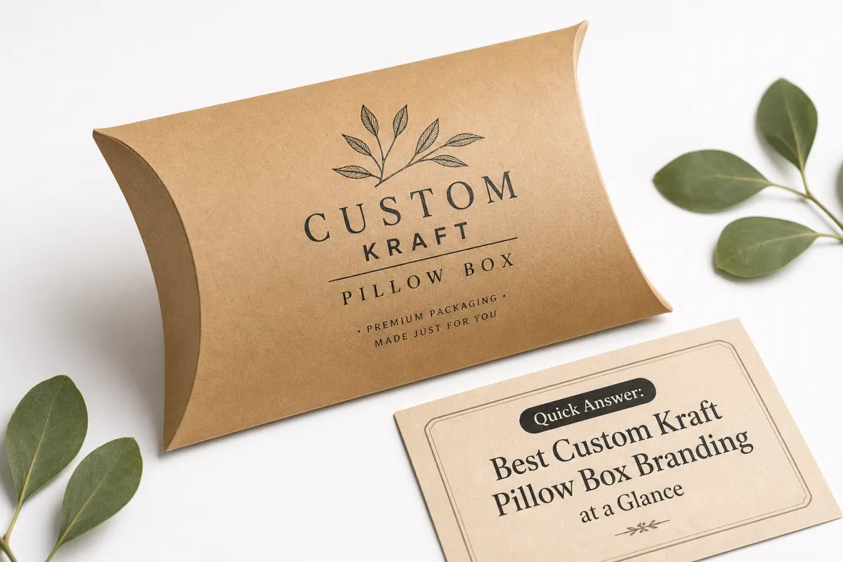 Custom Kraft Pillow Box Branding Options Compared