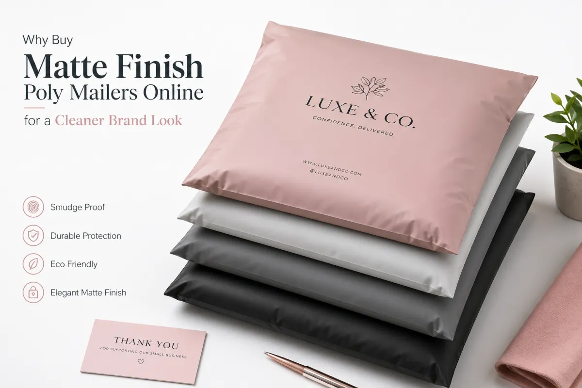 Buy Matte Finish Poly Mailers Online for Custom Shipping