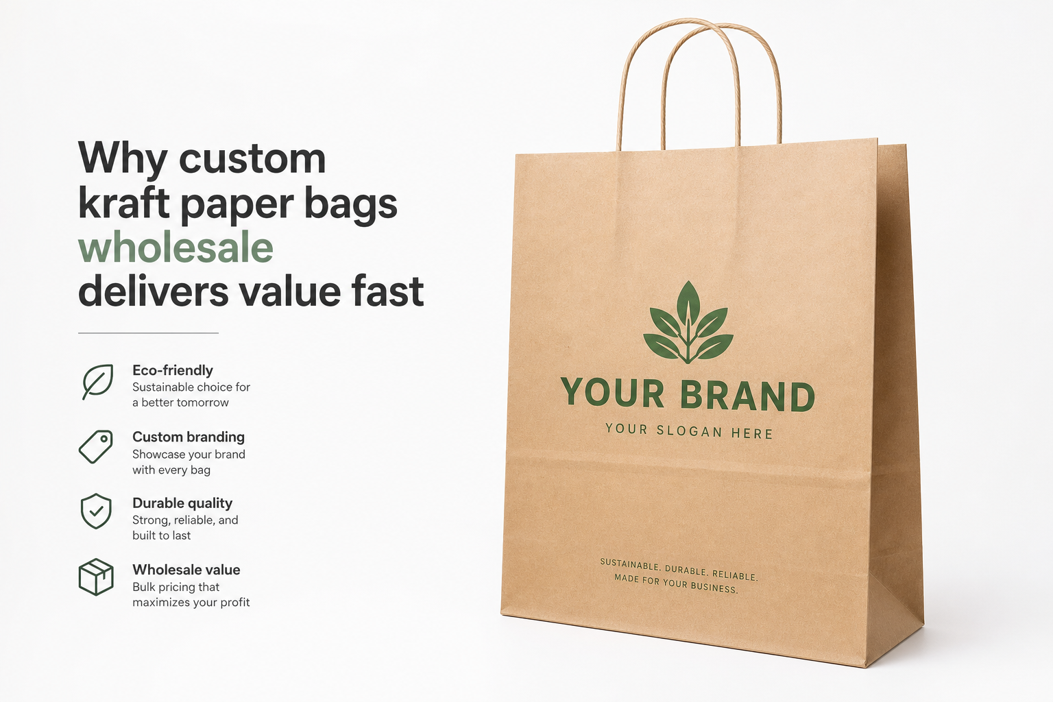 Custom Kraft Paper Bags Wholesale: Specs, Pricing, MOQ