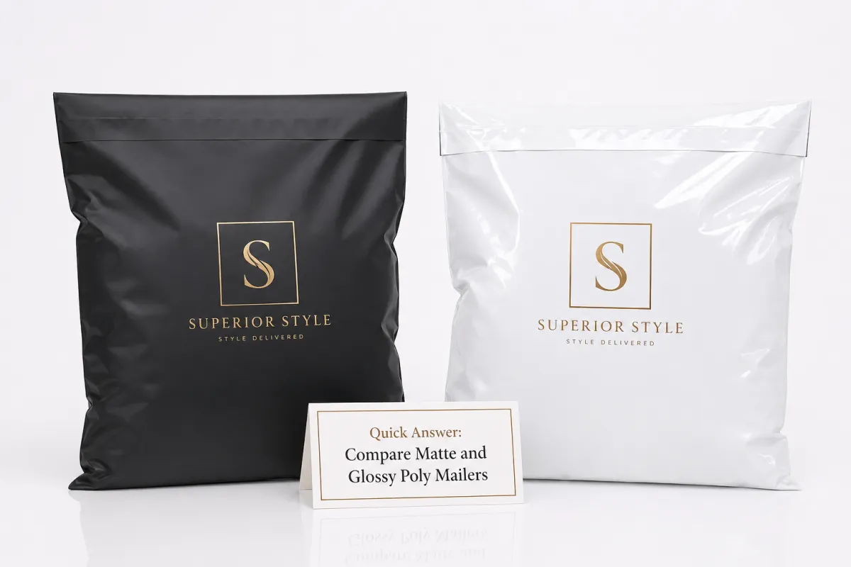 Compare Matte and Glossy Poly Mailers: Sourcing Brief