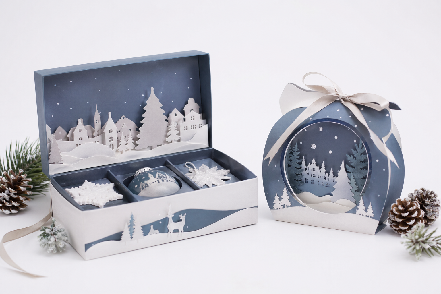 Buy Winter Holiday Die Cut Boxes for Festive Branding