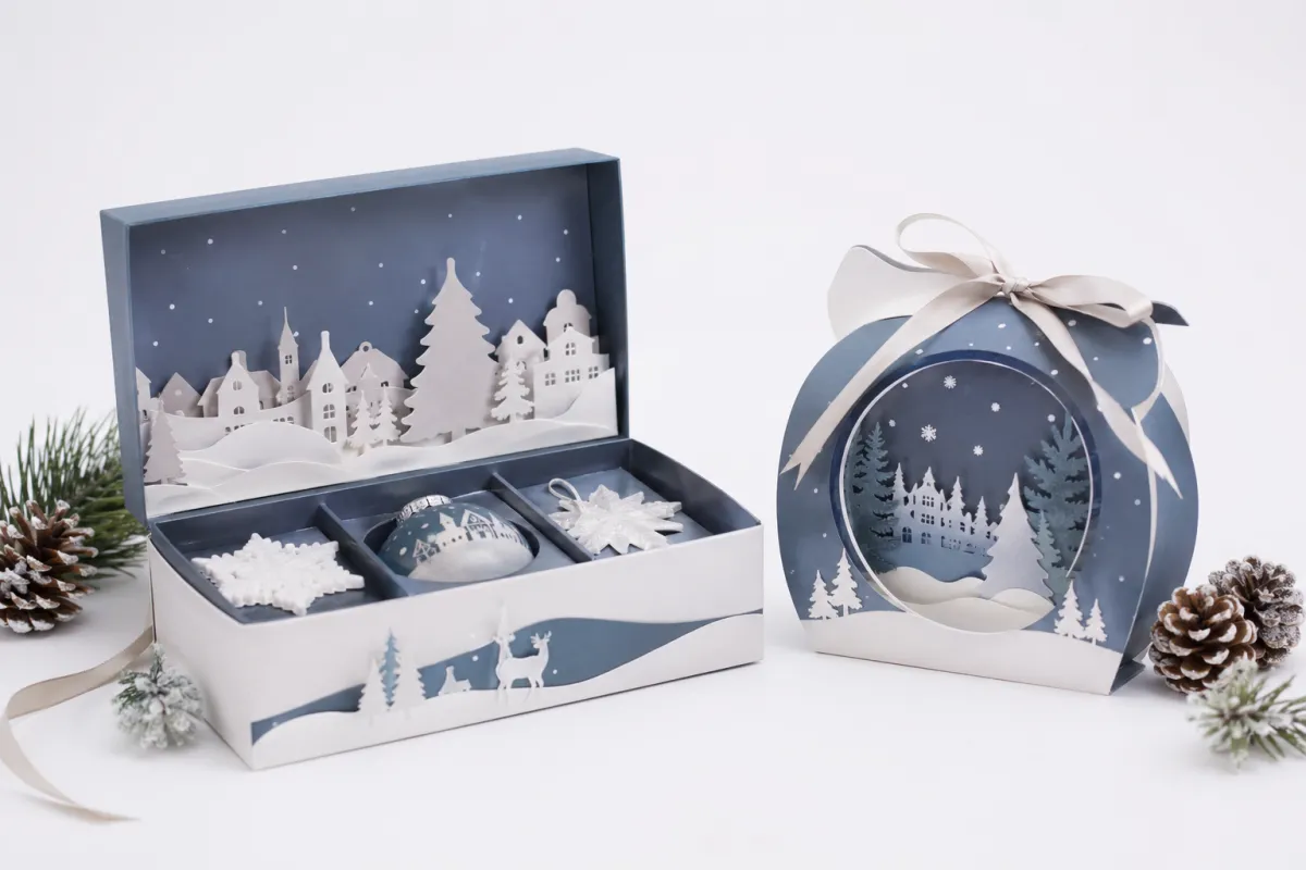 Buy Winter Holiday Die Cut Boxes for Festive Branding