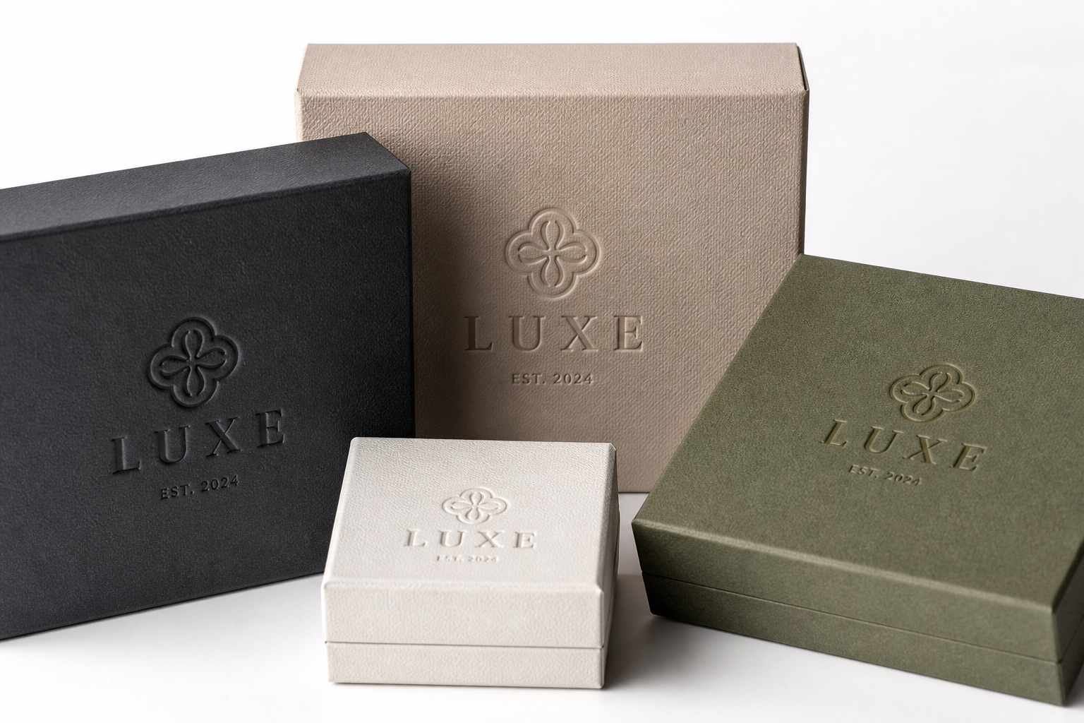 Embossed Logo Packaging Boxes: Board, Finish, Dieline, and Unit Cost