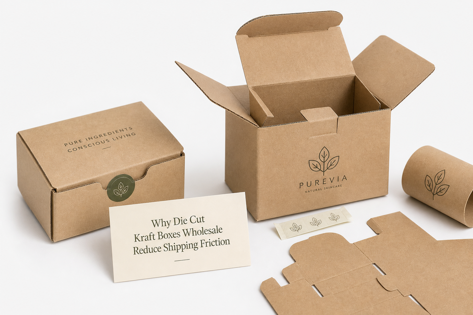 Die Cut Kraft Boxes Wholesale for Shipping Logistics