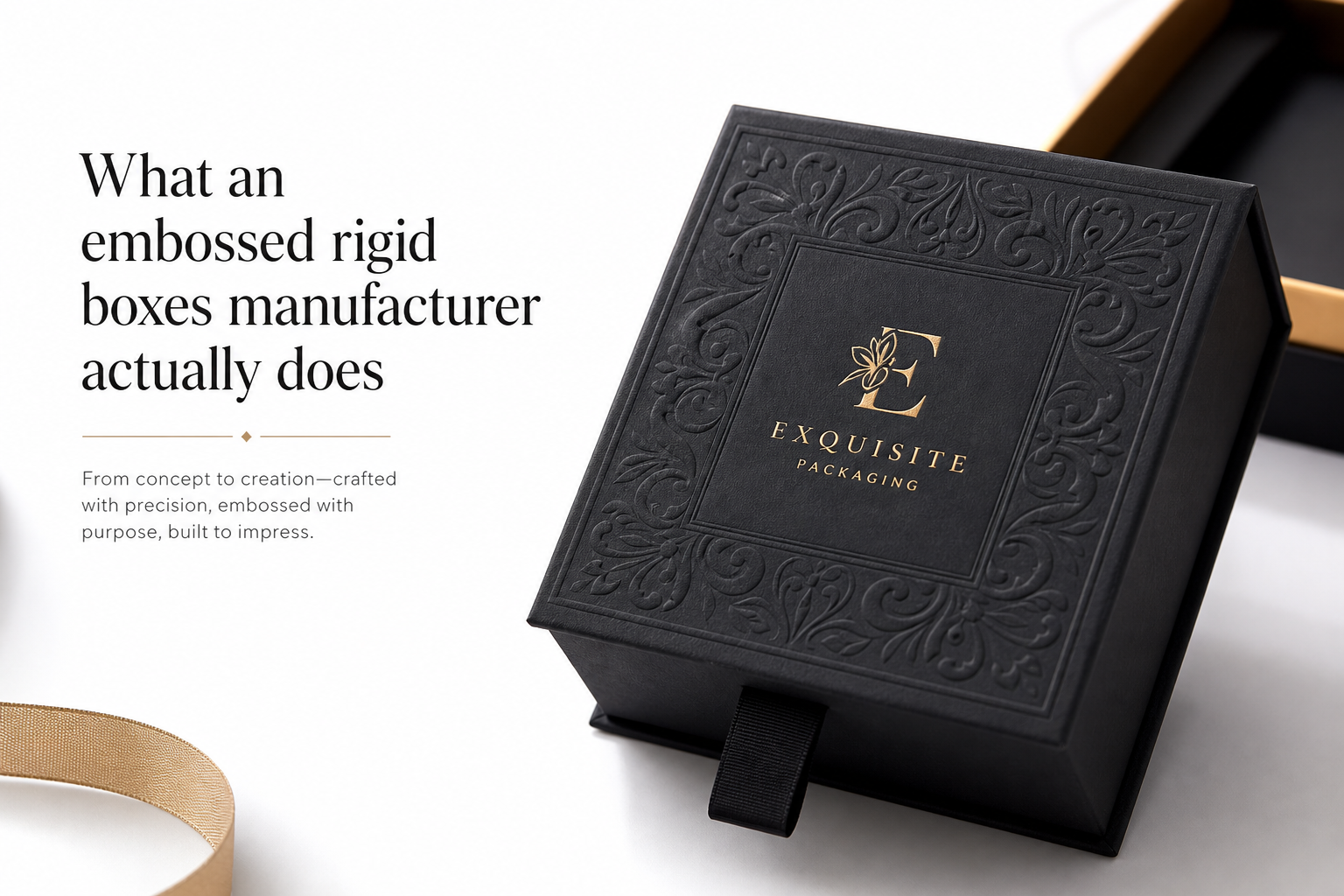 Embossed Rigid Boxes Manufacturer: Board, Finish, Dieline, and Unit Cost