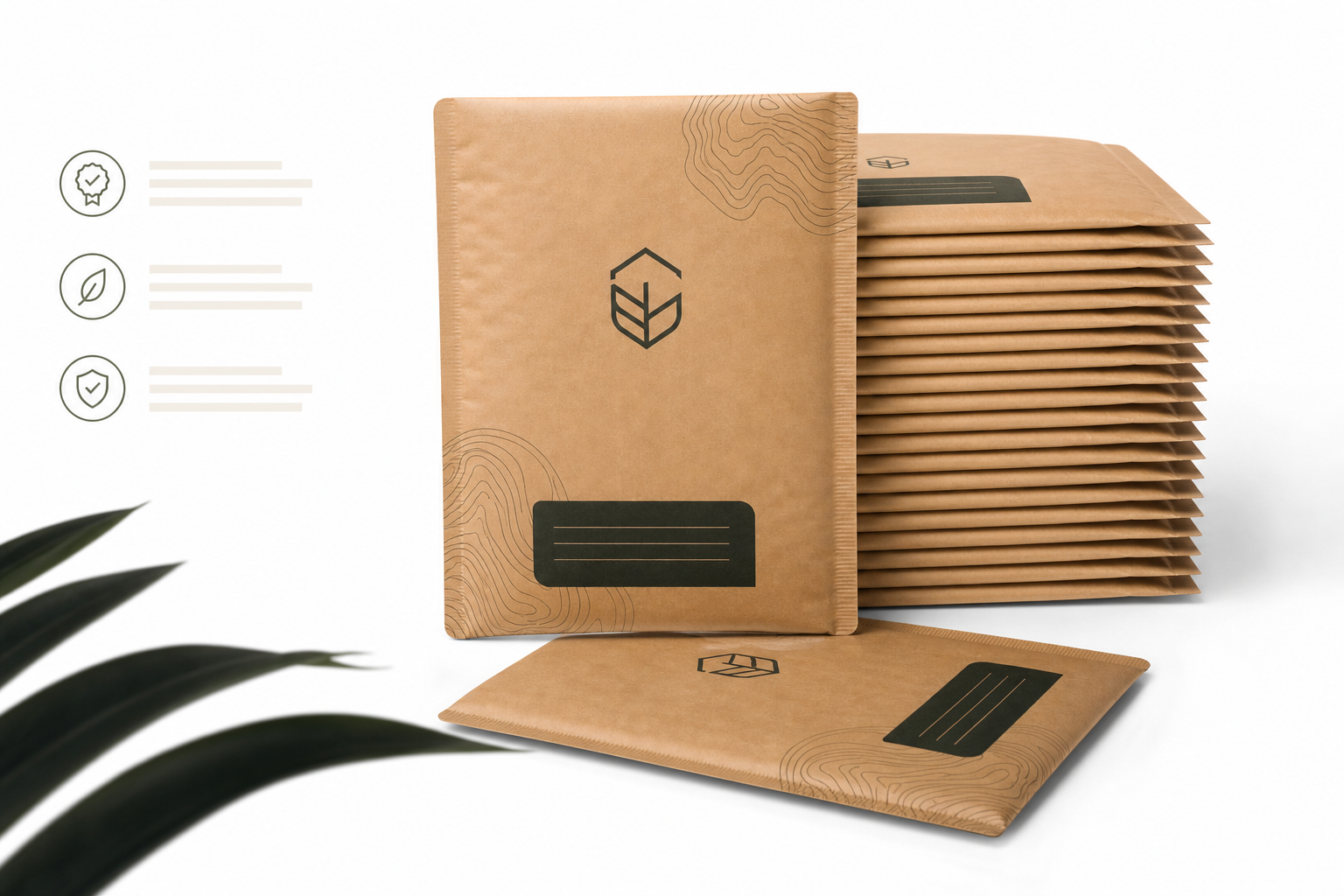 Branded Kraft Bubble Mailers Bulk: Film, Print, MOQ, and Carton Packing