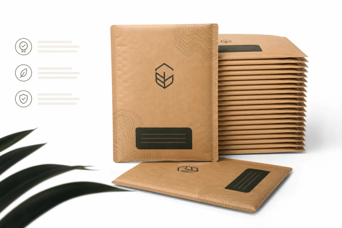 Branded Kraft Bubble Mailers Bulk
