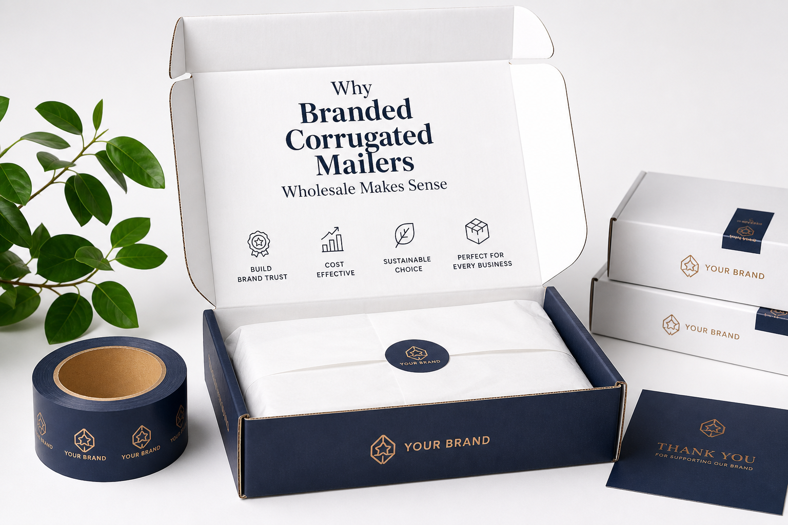 Branded Corrugated Mailers Wholesale: Film, Print, MOQ, and Carton Packing