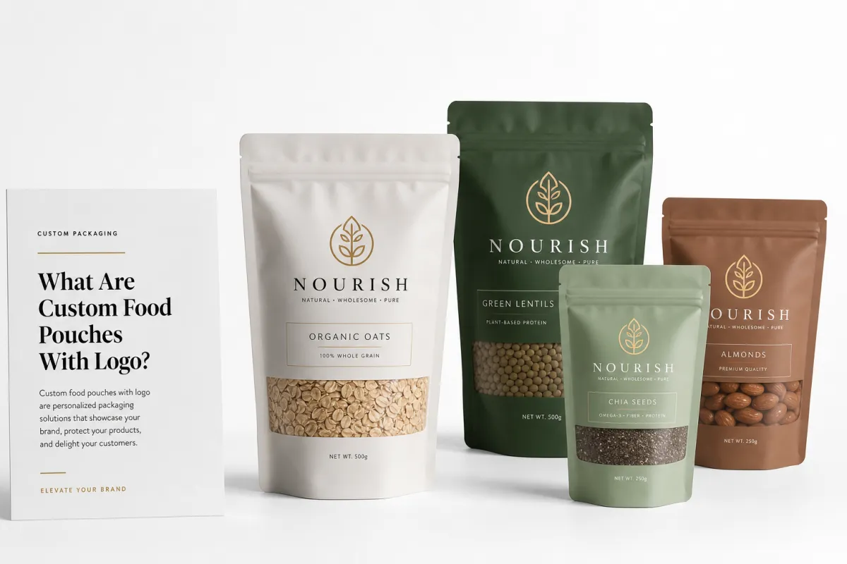 Custom Food Pouches with Logo: Film, Print, MOQ, and Carton