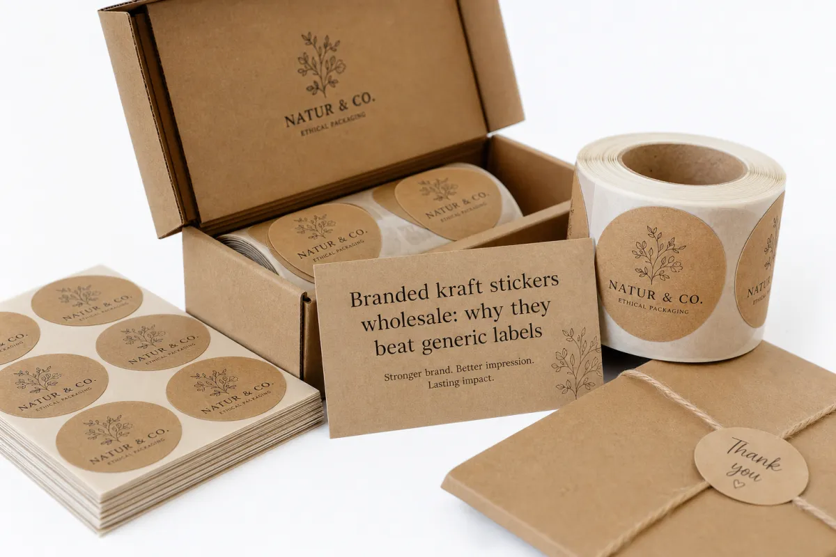 Branded Kraft Stickers Wholesale: Specs, Pricing, MOQ