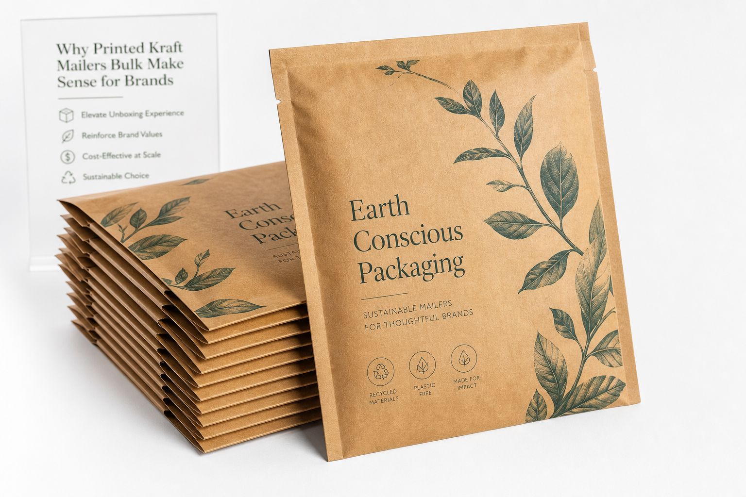 Printed Kraft Mailers Bulk: Custom Shipping Packaging