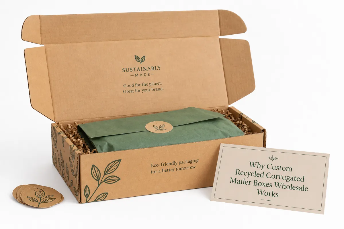 Custom Recycled Corrugated Mailer Boxes Wholesale Options