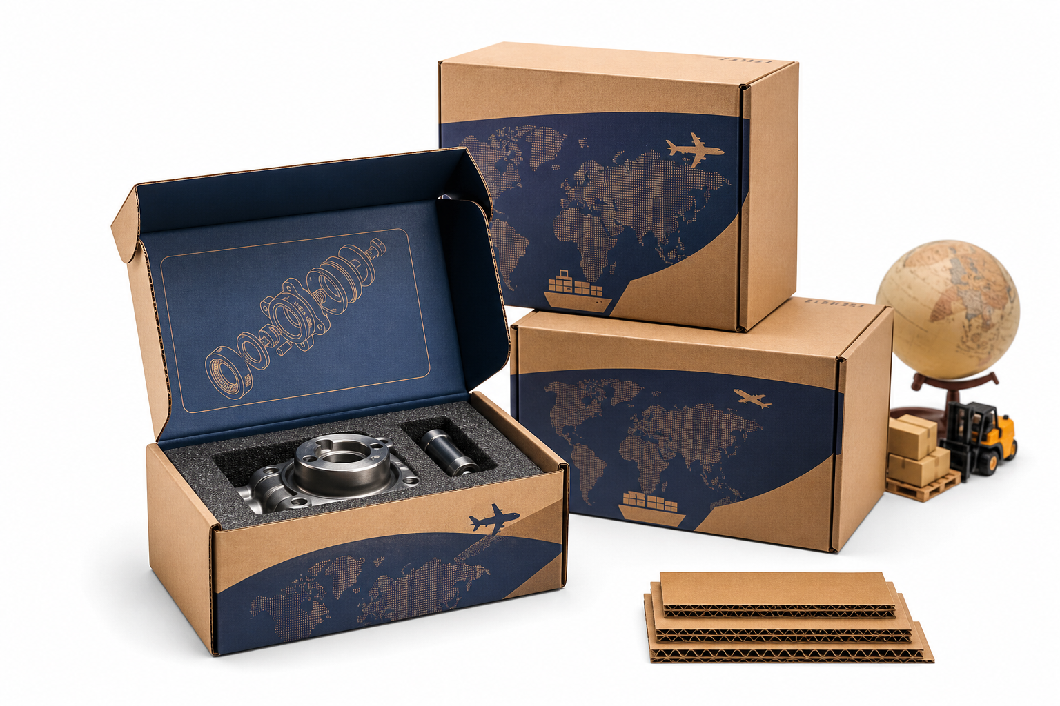 Export Shipping Boxes Manufacturer: Board, Finish, Dieline, and Unit Cost