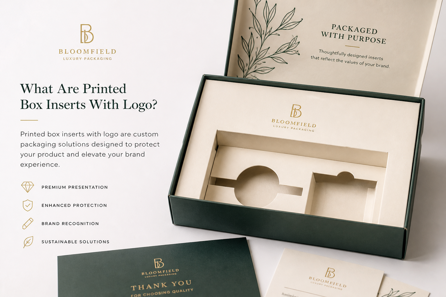 Printed Box Inserts with Logo: Board, Finish, Dieline, and Unit Cost
