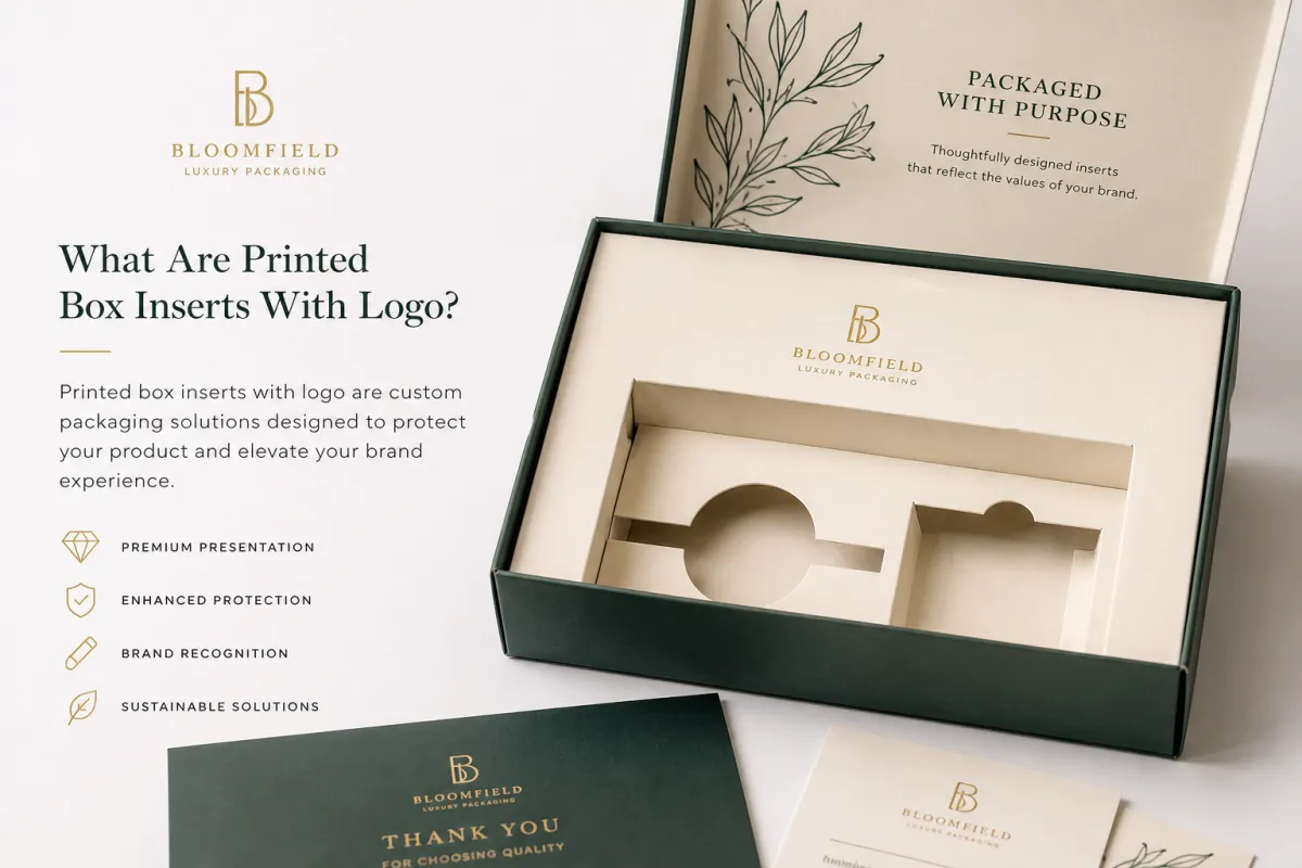 Printed Box Inserts with Logo: Board, Finish, Dieline, and