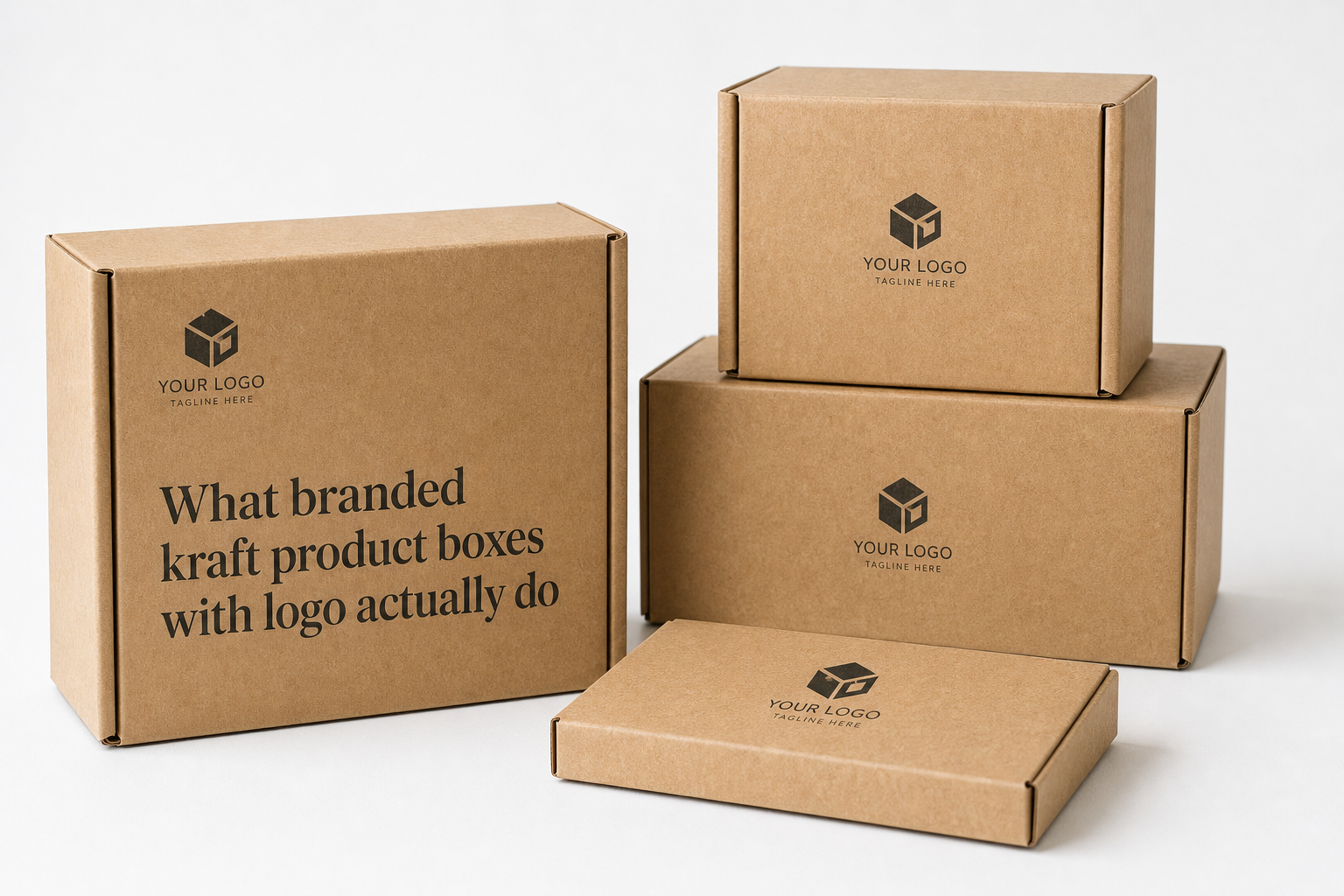 Branded Kraft Product Boxes with Logo: Board, Finish, Dieline, and Unit Cost