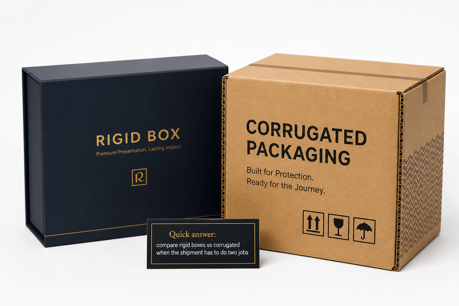 Compare rigid boxes vs corrugated: cost, strength, fit