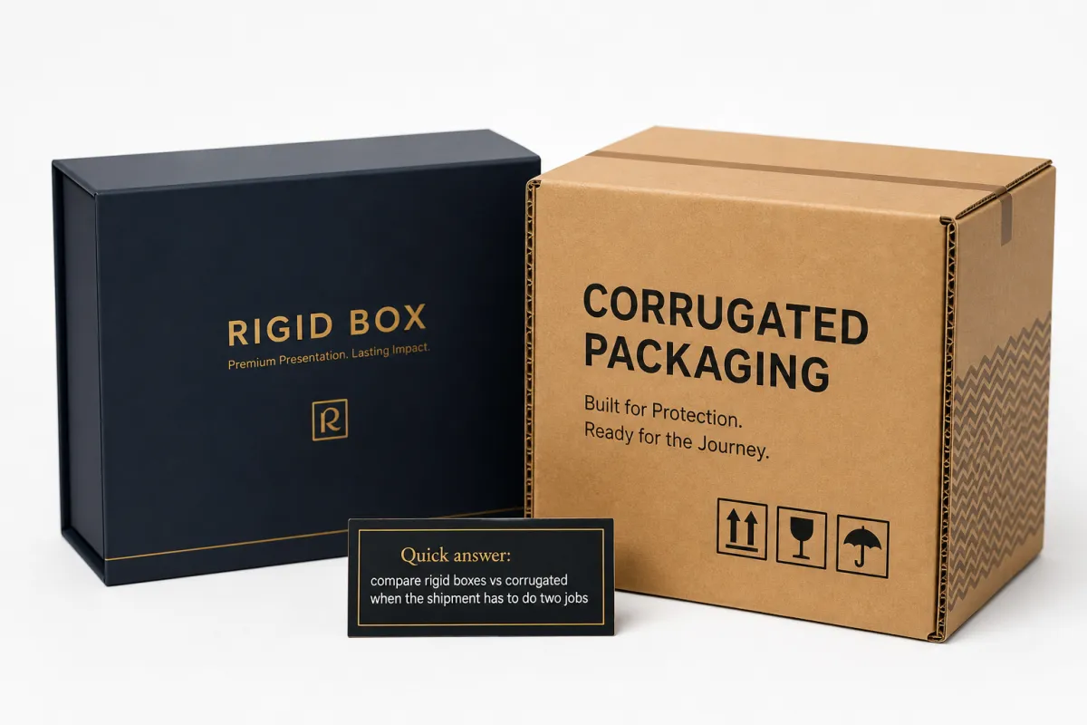 Compare rigid boxes vs corrugated: cost, strength, fit