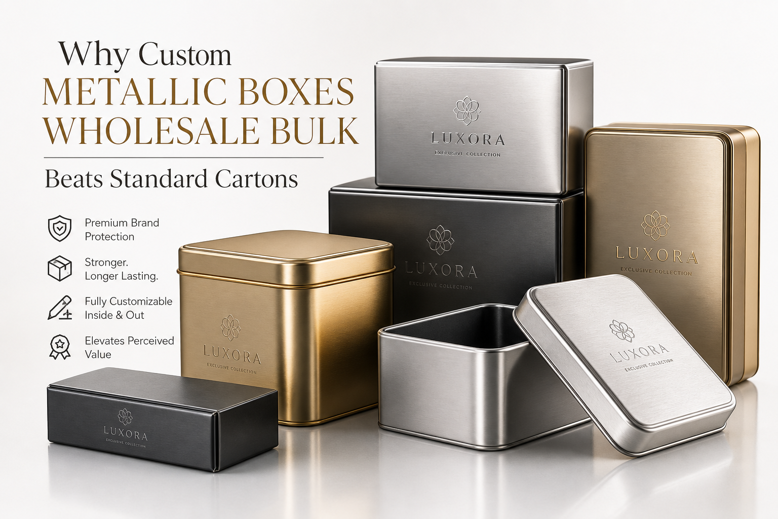 Custom Metallic Boxes Wholesale Bulk: Pricing and Specs