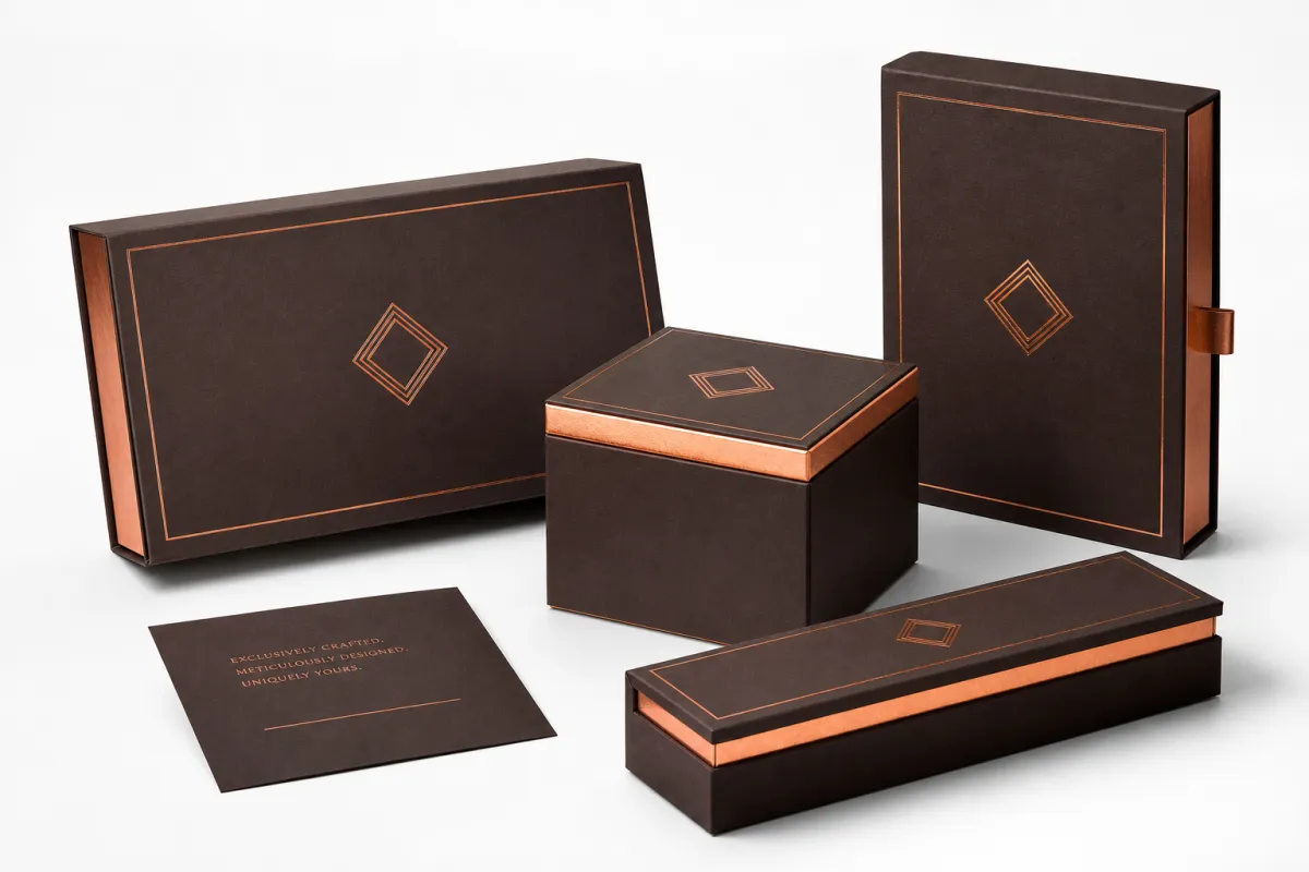 Custom Copper Foil Boxes Luxury Brand Packaging