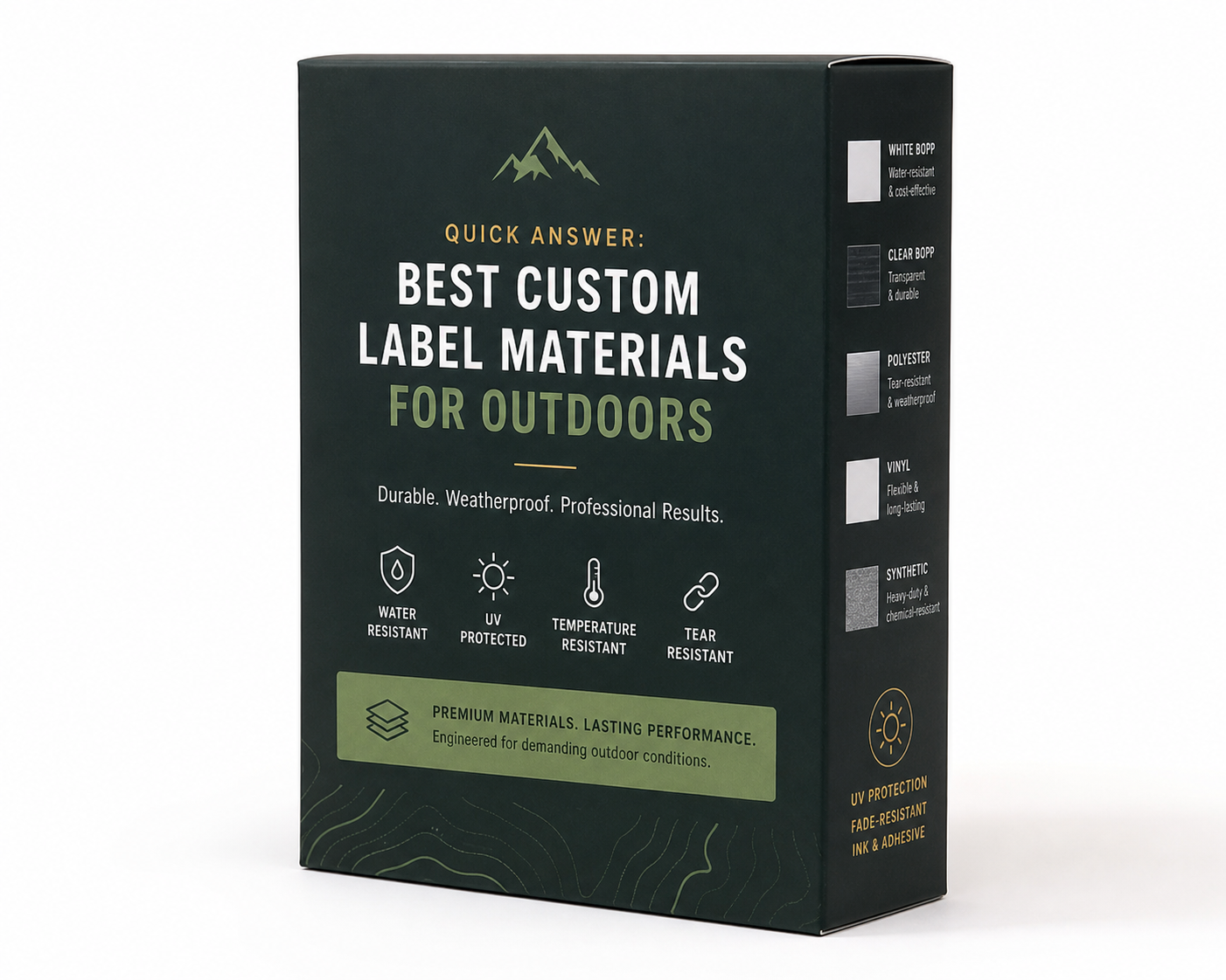 Custom Label Materials for Outdoors Tested: Material, Print, MOQ, and Cost