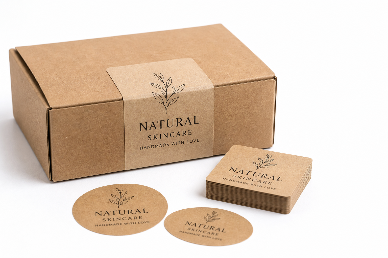 Custom Kraft Labels for Boxes: Material, Adhesive, Artwork, and MOQ