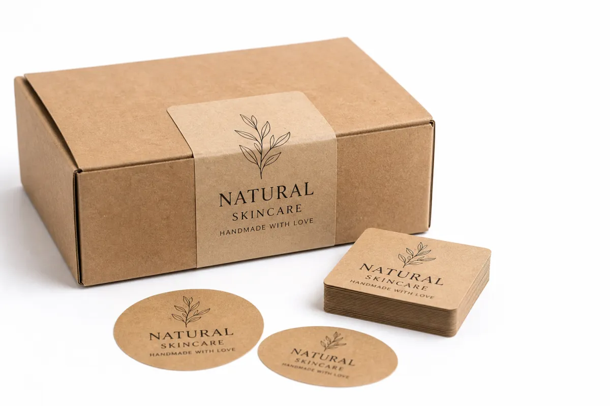 Custom Kraft Labels for Boxes: Material, Adhesive, Artwork