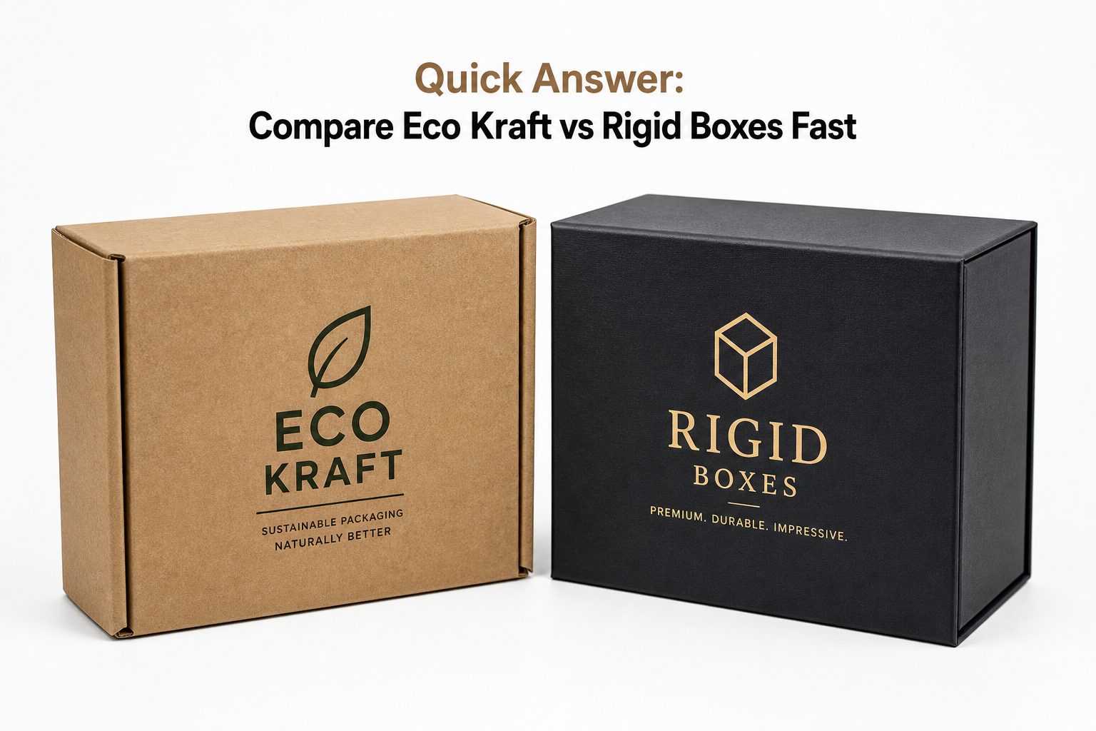 Compare Eco Kraft vs Rigid Boxes: Cost, Look, Use Cases