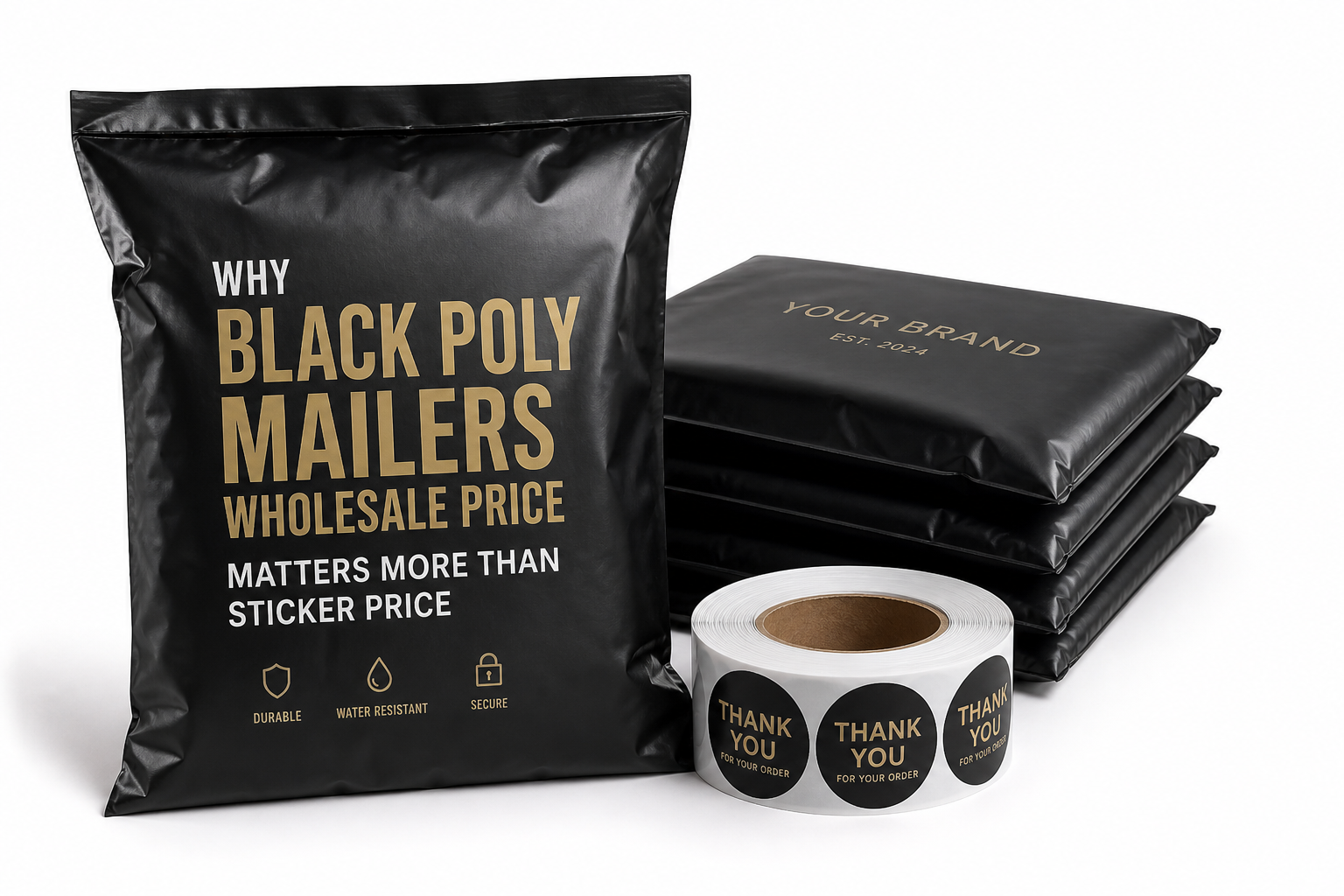 Black Poly Mailers Wholesale Price: Film, Print, MOQ, and Carton Packing