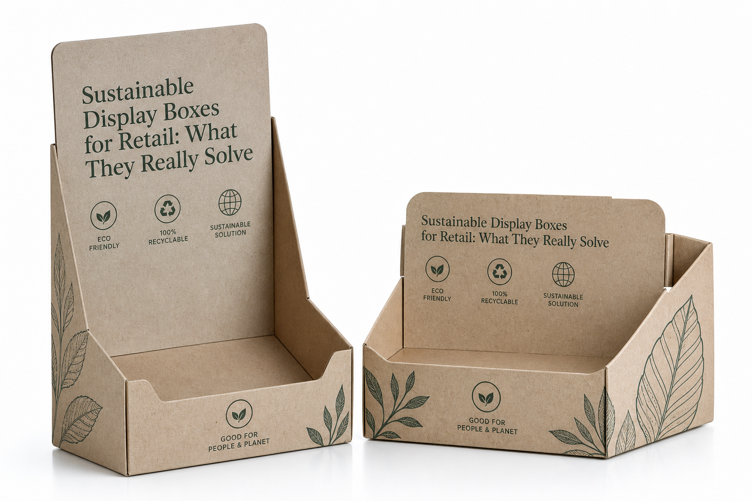 Sustainable Display Boxes for Retail: Board, Finish, Dieline, and Unit Cost