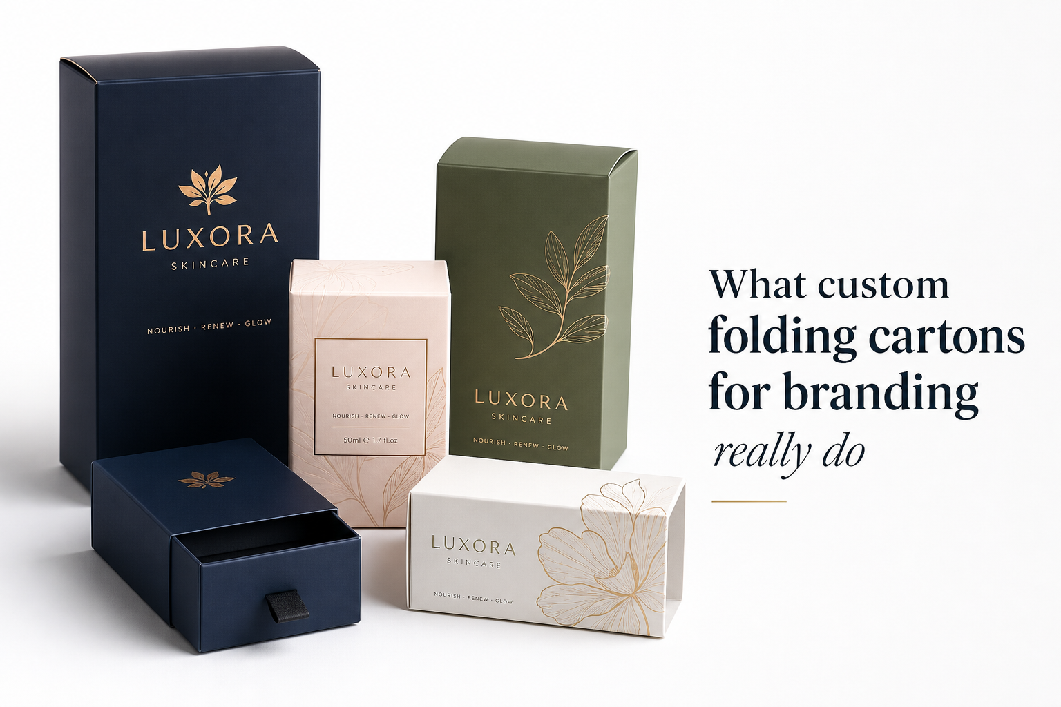 Custom Folding Cartons for Branding: Board, Finish, Dieline, and Unit Cost