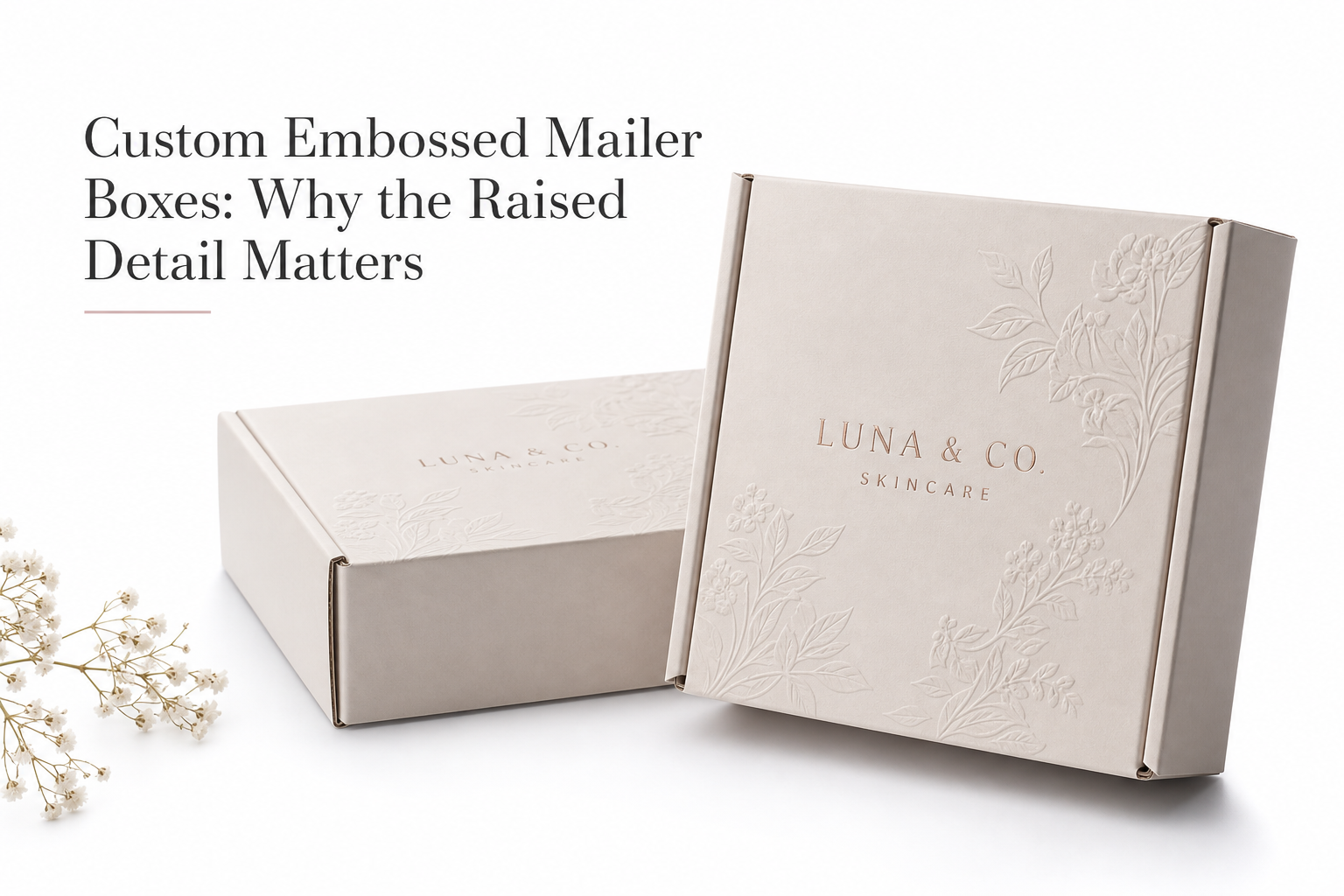 Custom Embossed Mailer Boxes: Film, Print, MOQ, and Carton Packing