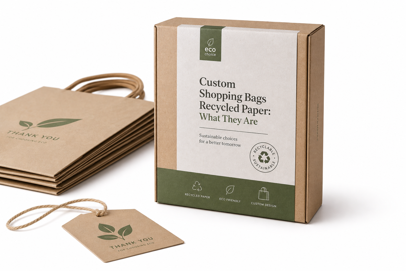 Custom Shopping Bags Recycled Paper for Brands: Film, Print, MOQ, and Carton Packing