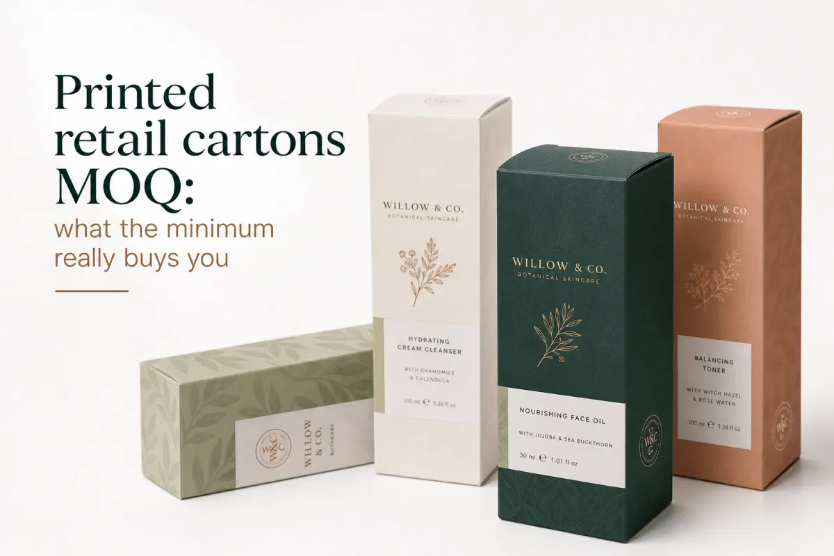 Printed Retail Cartons MOQ: Pricing, Specs, and Ordering